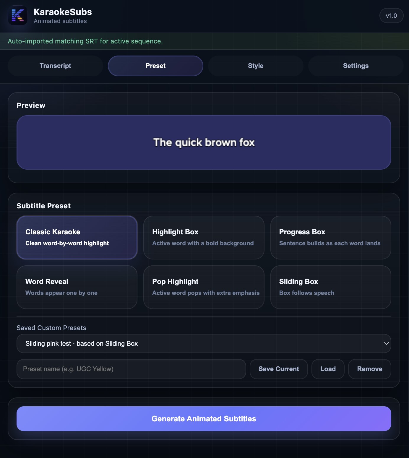 KaraokeSubs plugin preview